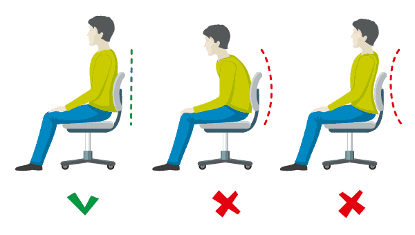 die richtige Sitzhaltung am Schreibtisch