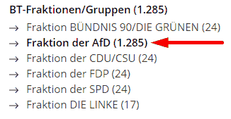 kleine Anfragen an den deutschen Bundestag von der AfD