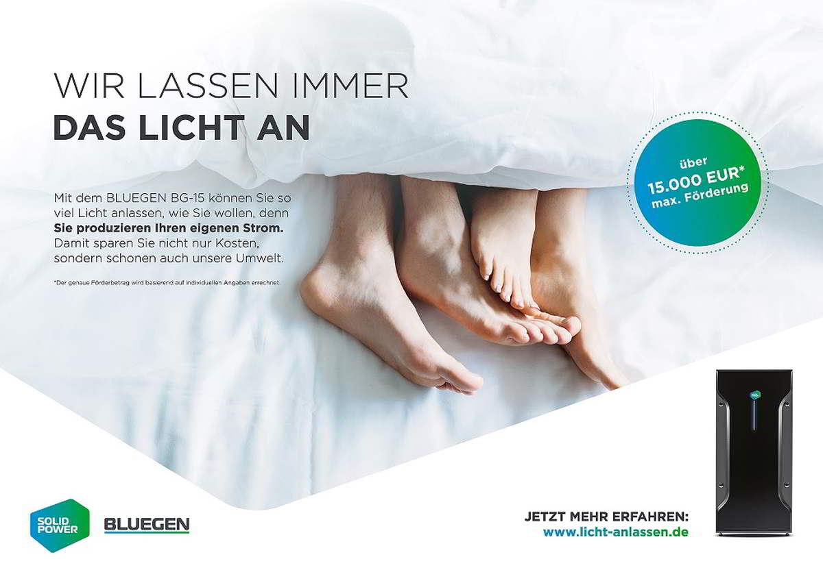 FanFactory launcht mit “Licht anlassen” erste Endverbraucher-Kampagne für den Bluegen BG-15 von Solidpower