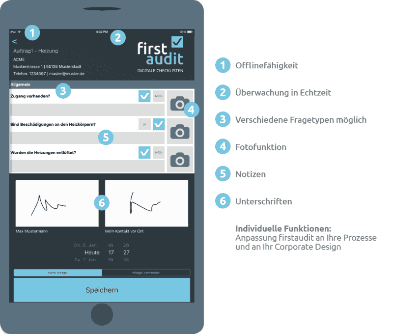Optimaler Workflow mit der Audit- und Checklisten-App