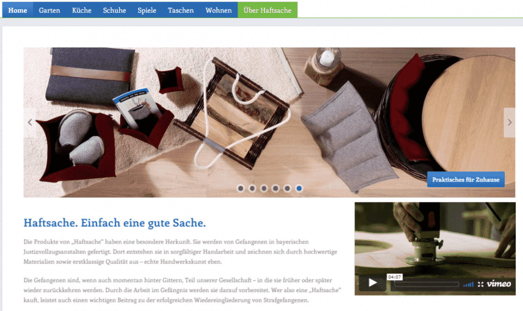 Haftsache.de – Onlineshop mit handgefertigten Gefängnisartikeln