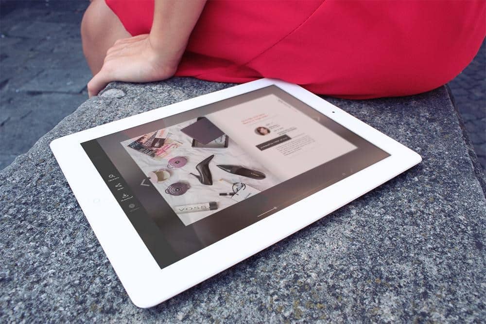 Online Katalog auf dem Tablet