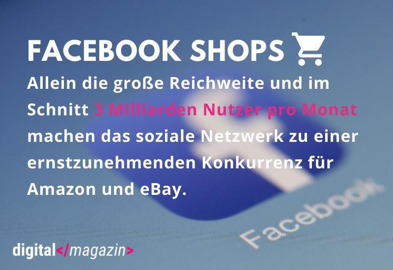 - Facebook Shops werden zum ernstzunehmenden Konkurrenten von Amazon und eBay