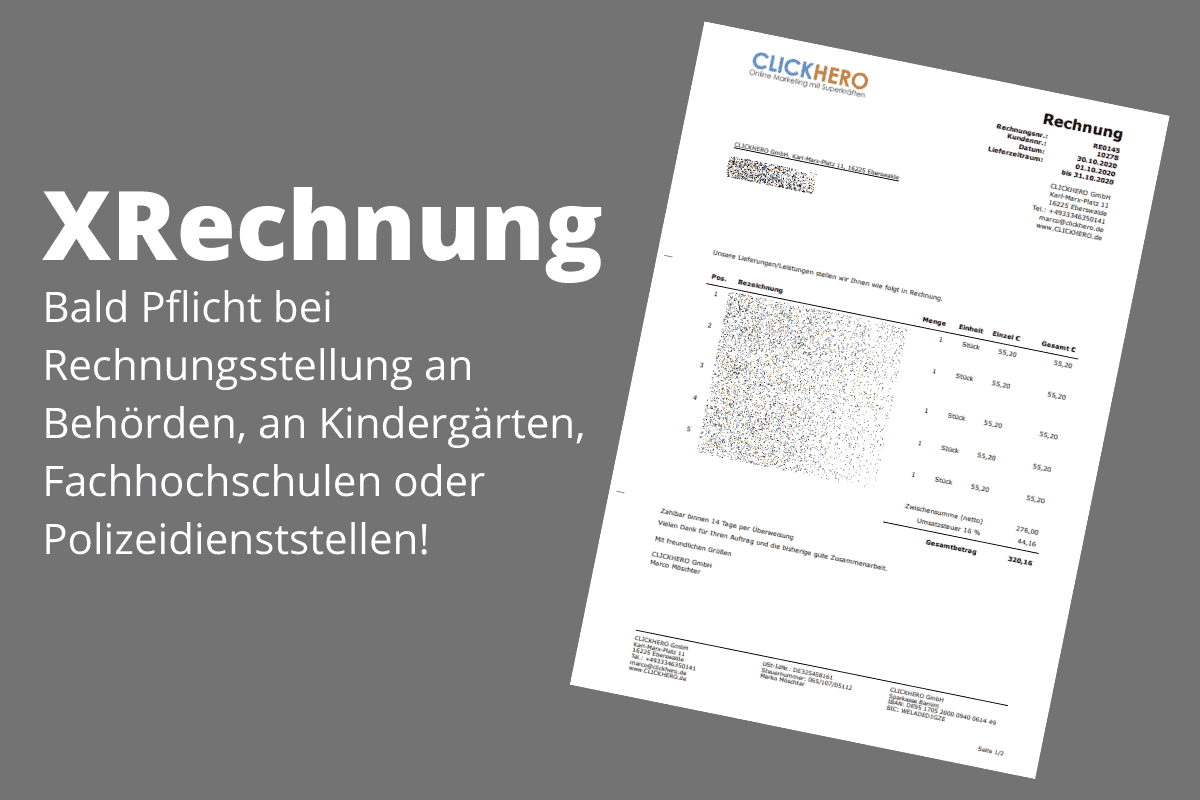 - XRechnung - Die Zeit läuft: Ab dem 27.11. akzeptieren Bundesbehörden nur noch XRechnungen