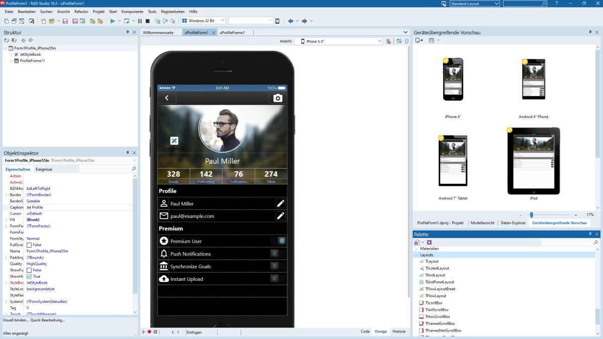 Entwicklung einer mobilen App in RAD Studio