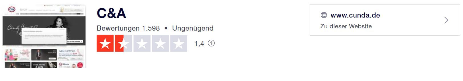 C&A Online-Shop Lieferzeiten