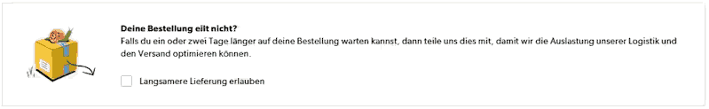 langsame Lieferung