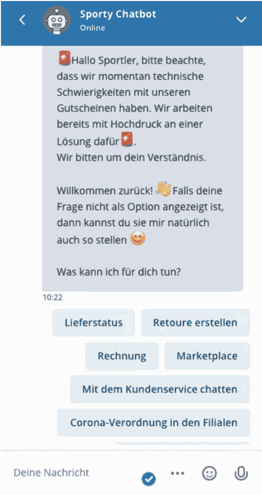 Chatbot im Support
