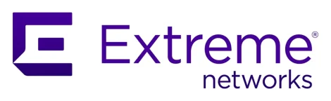 Das Logo von Extreme Networks, dem offiziellen Wi-Fi-Lösungsanbieter der NFL im Olympiastadion Berlin, zeigt ein stilisiertes lilafarbenes "E" links neben dem Schriftzug "Extreme Networks" in lila Schrift auf weißem Hintergrund.