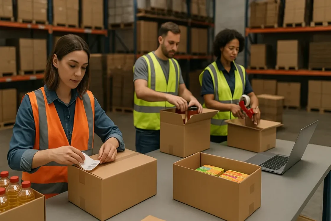 Co-Packing für den elektronischen Handel.